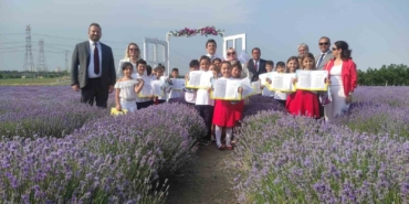 Karnelerini mor tarlada aldılar