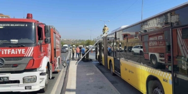 Sultangazi’de korku dolu anlar: İETT otobüsü alev aldı