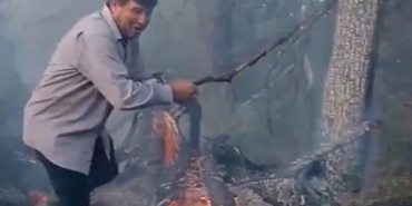 Edirne’de Meriç Nehri kenarındaki adacığa atılan çöplerden yangın çıktı