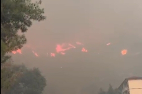 Alevler şifalı içmeler tesisine doğru ilerliyor