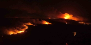 Tekirdağ’da birçok noktada çıkan orman yangını havadan görüntülendi