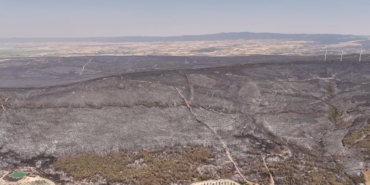 Yangında tahribatın boyutu havadan görüntülendi: Dev alanlar kül oldu
