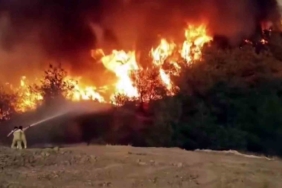 Orman yangınında nefes kesen görüntüler: Alevlerin içindeki direniş böyle görüntülendi