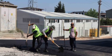 Bayraktar Caddesi’ne 600 ton binder asfalt