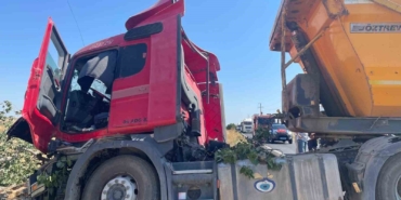 Hafriyat kamyonu ağaca çarptı: 2 yaralı