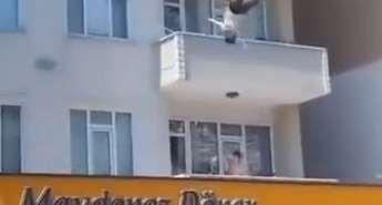 4. kattan atladı, sundurmanın üzerine düşerek yaralandı