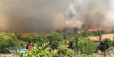 Edirne’de 30 dönümlük buğday tarlası alev alev yandı