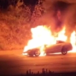 Tekirdağ’da seyir halindeki otomobil alev alev yandı