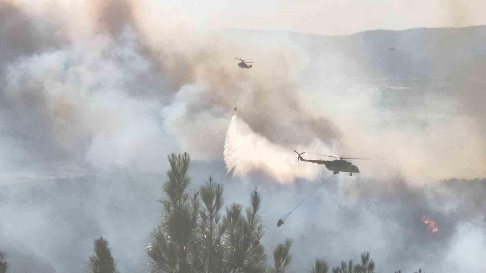 Tekirdağ’da orman yangınına havadan ve karadan müdahale sürüyor