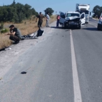 Balya’da araç ineğe çarptı