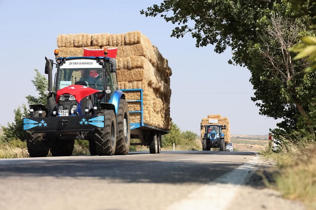 Şarköy’deki orman yangınında zarar gören üreticilere 150 ton saman yardımı