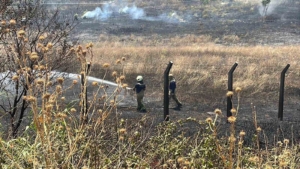 Bahçeşehir’de otluk alan alev alev yandı, yol trafiğe kapatıldı