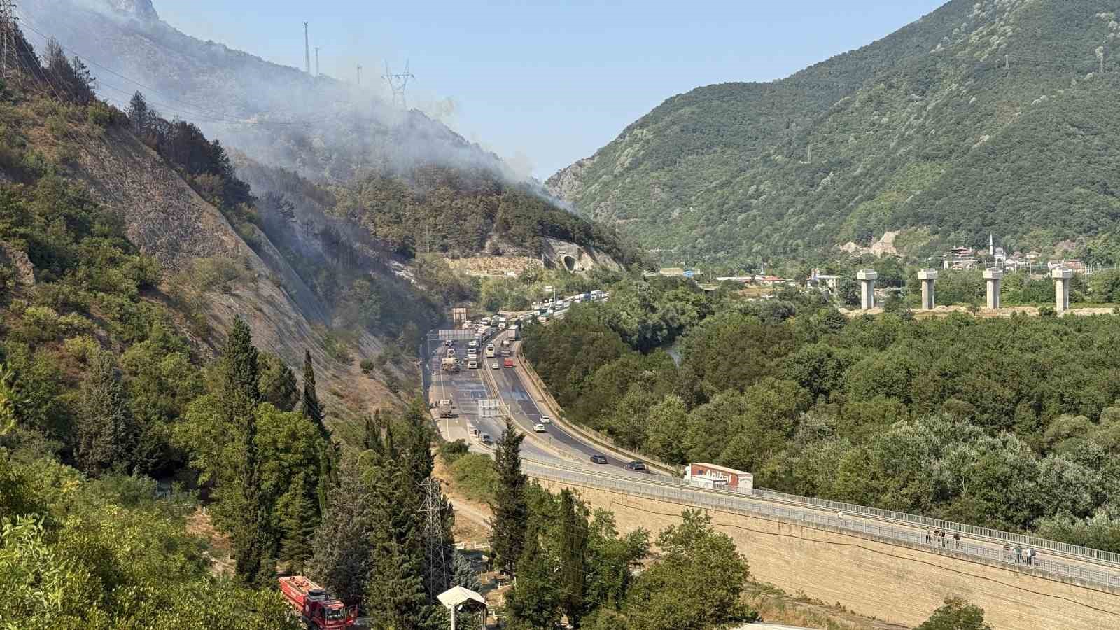 Yanan orman helikopter içinden görüntülendi