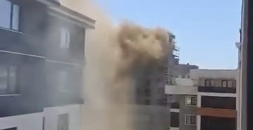İnşaat şantiyesinde korkutan yangın