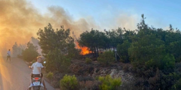 Cunda Adası’ndaki orman yangını büyümeden söndürüldü
