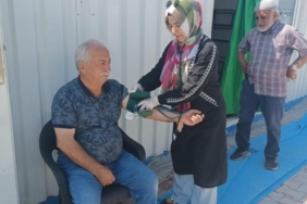 Orman yangınından etkilenen Kaşıkçı köyünde sağlık taraması yapıldı