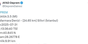 İstanbul’da 3.5 şiddetinde deprem oldu