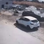 Kule vinç böyle devrildi, sahada çalışan Suriyeliler savaş çıktı zannetti