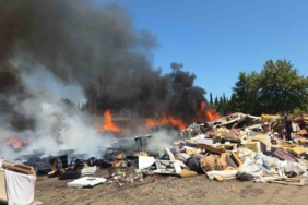 Katı atık depolama alanında yangın