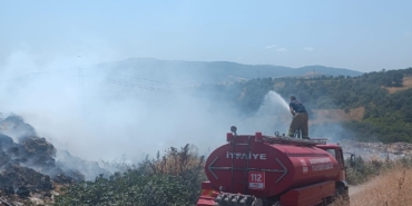 Susurluk’ta çöplük alanda çıkan yangına müdahale edildi