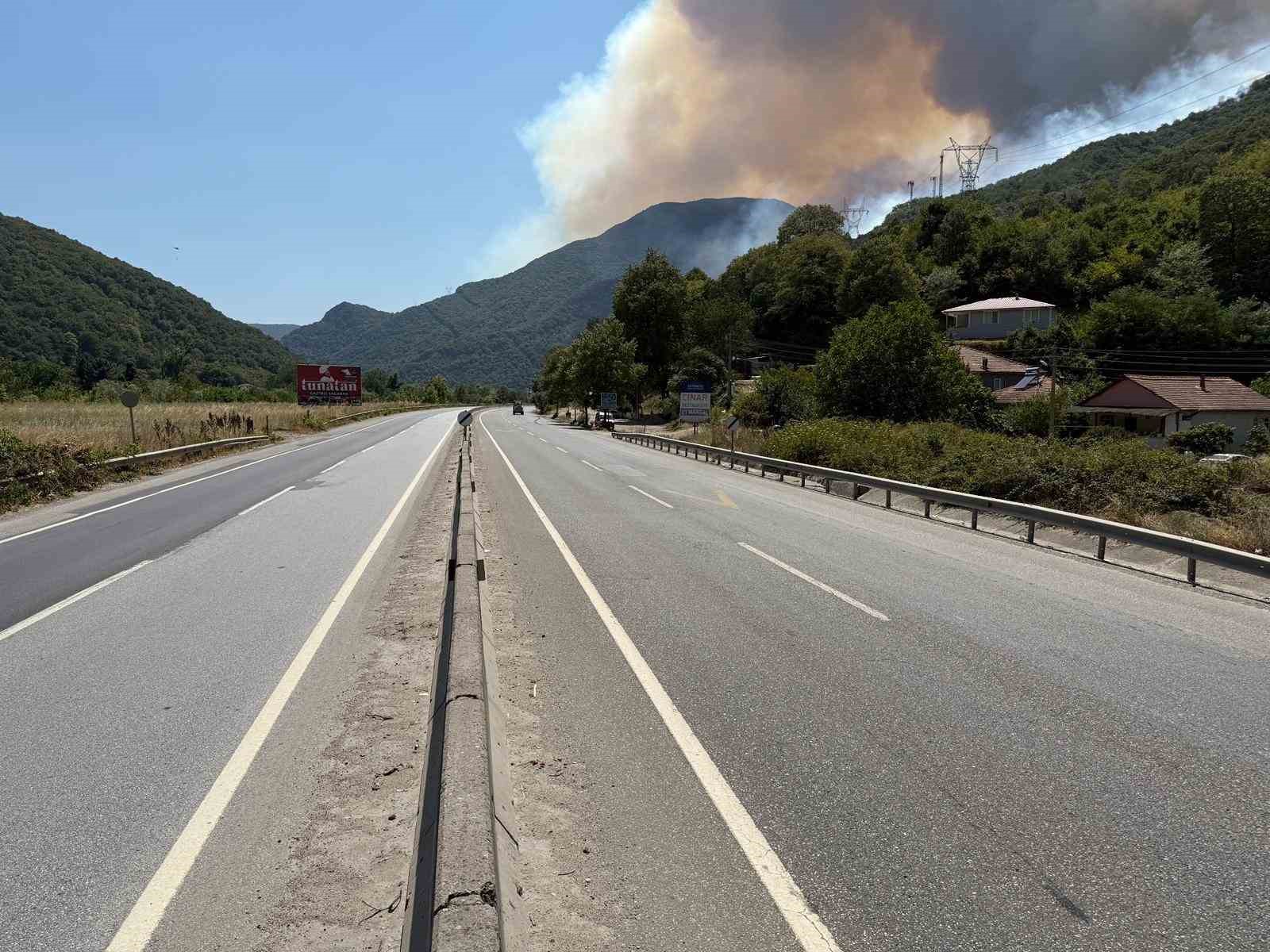 Sakarya’da yangın nedeniyle Bilecik istikametine yol kapatıldı, bazı evler tahliye edildi