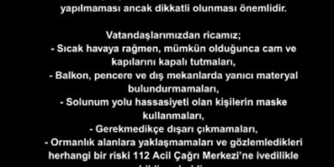 Bursalılara Büyükşehirden kül yağmuru uyarısı