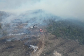 Bilecik’te çıkan orman yangının bıraktığı hasar havadan böyle görüntülendi