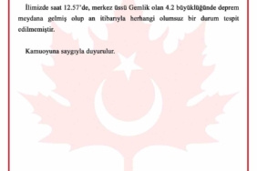 Bursa Valiliğinden deprem açıklaması: "An itibarıyla olumsuz bir durum tespit edilmedi"