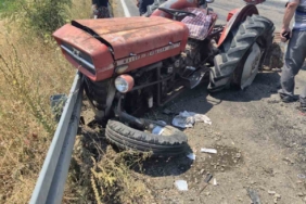 Balıkesir’de traktörle otomobil kaza yaptı: 5 yaralı