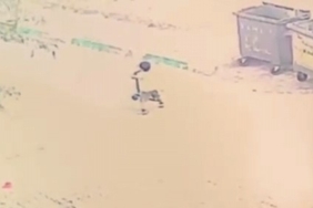 Scootera binen çocuğun üzerinden otomobil geçti