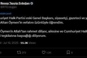 Cumhurbaşkanı Erdoğan’dan Altan Öymen için taziye mesajı