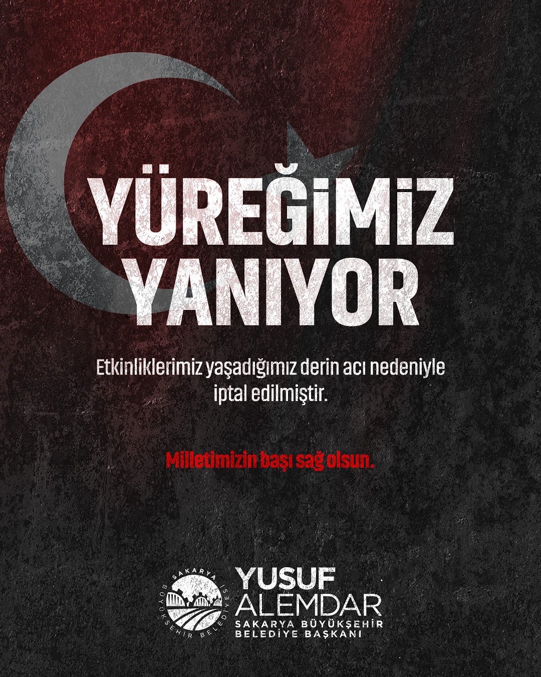 Sakarya’da etkinlikler iptal edildi