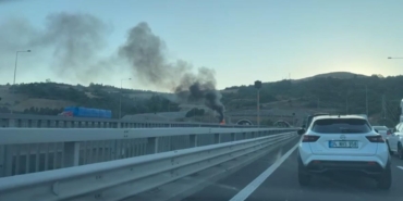 Kamyon alev topuna döndü