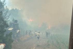 Alevlerin Örenköy’e ulaşmaması için canla başla çalışıyorlar