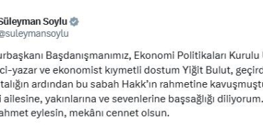 Cumhurbaşkanı Başdanışmanı Yiğit Bulut hayatını kaybetti