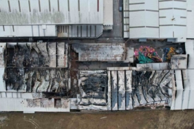 Arnavutköy’de yanan fabrika havadan görüntülendi