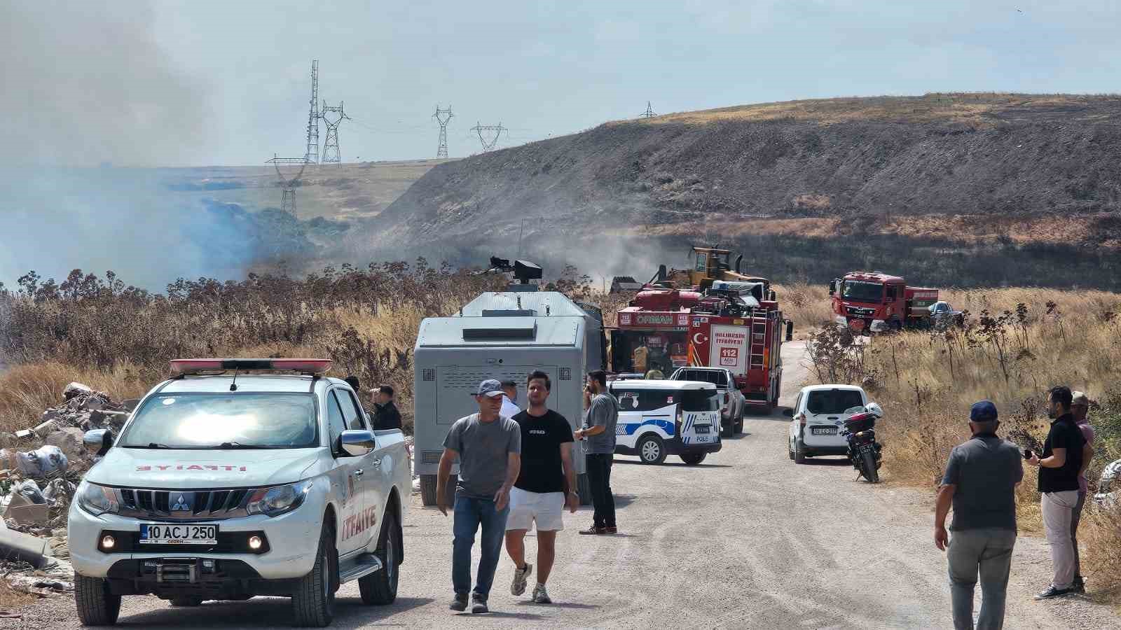 Bandırma’da 3 noktada aynı anda çıkan yangın ormana sıçramadan kontrol altına alındı