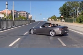 Arnavutköy’de trafik magandaları düğün konvoyunda tehlike saçtı: Kırmızı ışıkta böyle drift attılar