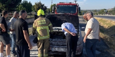 Susurluk’ta araç yangınına müdahale edildi