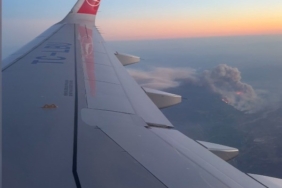 Felaketin boyutu yolcu uçağından böyle görüntülendi