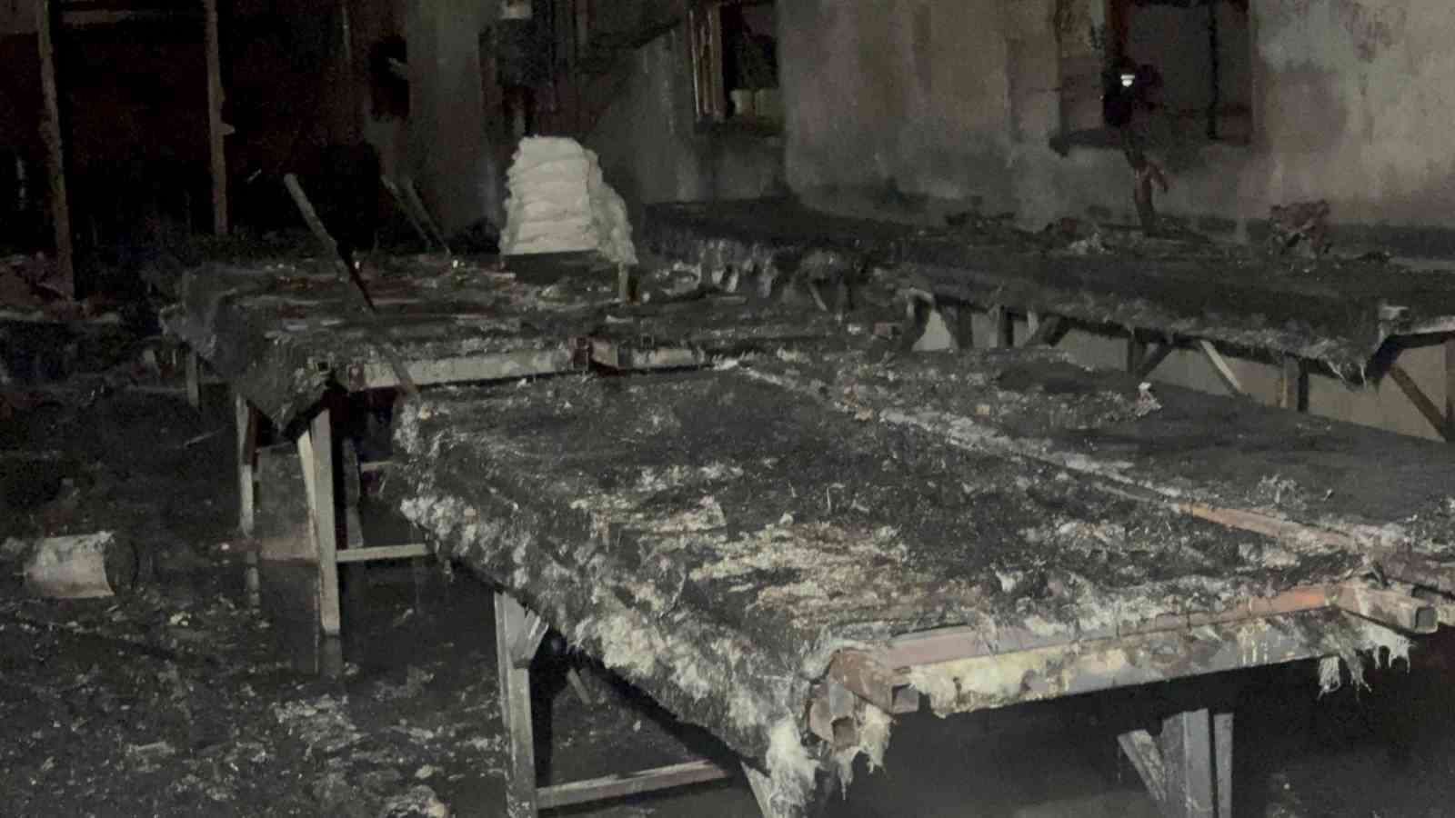 Yangında mermerit atölyesi kullanılamaz hale geldi