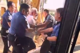 Bursa’da kafeterya yıkımında ortalık karıştı. Bir polis yaralı