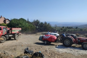 Mudanya’da çöplük yangını büyümeden söndürüldü