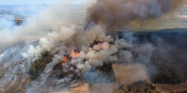 Bursa’da orman yangını havadan görüntülendi