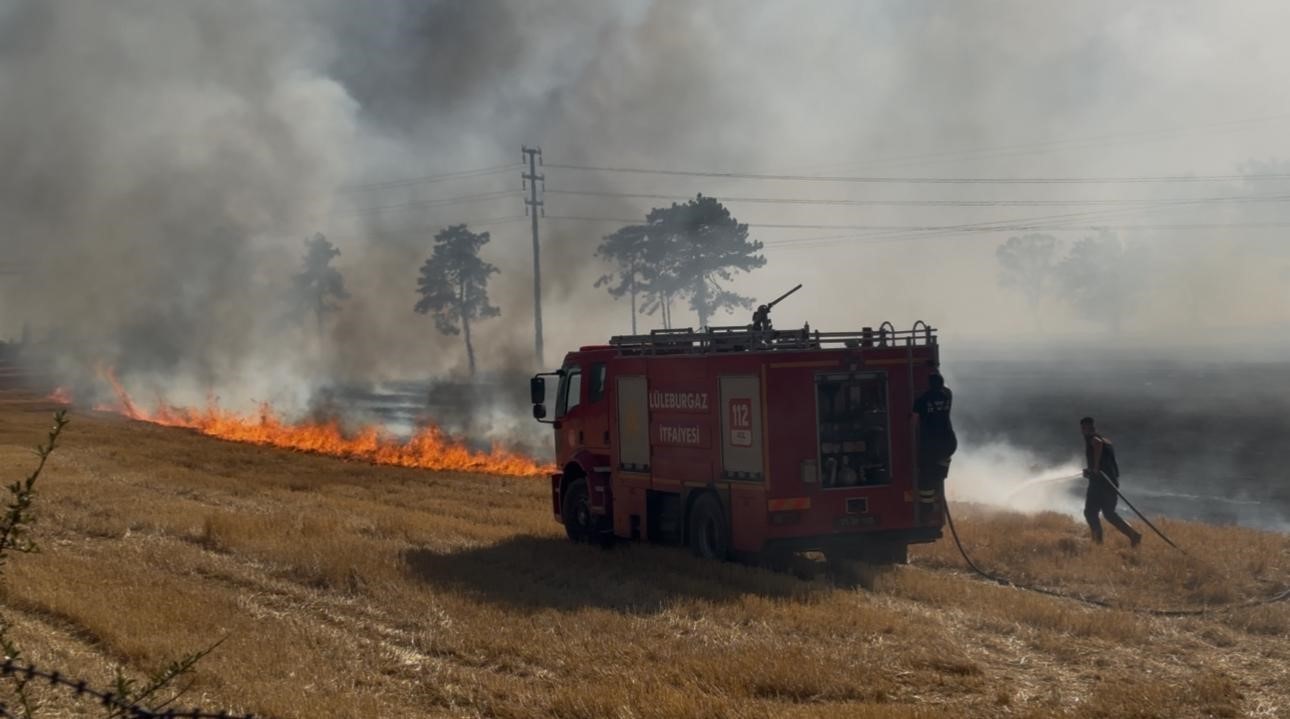 Kırlareli’nde çıkan anız yangında 3 ev zarar gördü