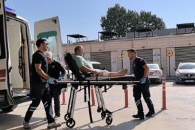 Spiralle bacağını kesen işçi hastaneye kaldırıldı