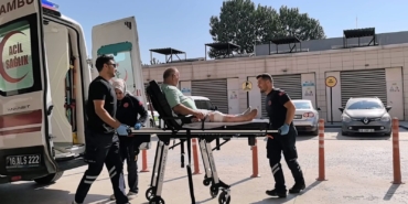 Spiralle bacağını kesen işçi hastaneye kaldırıldı