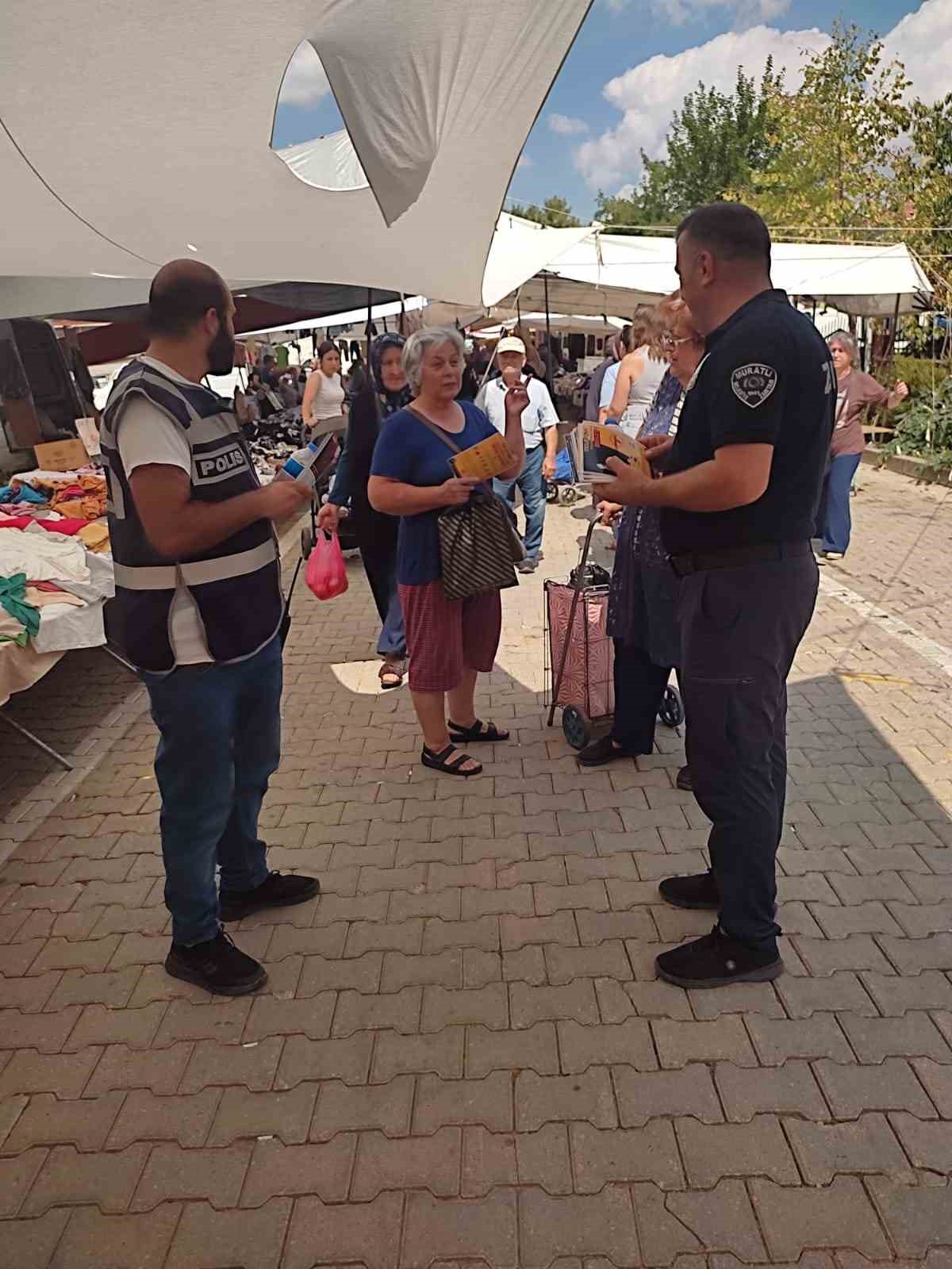 Tekirdağ’da telefon dolandırıcılığına karşı broşür dağıtıldı