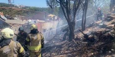 Ümraniye’de ağaçlık alanda çıkan yangın paniğe neden oldu