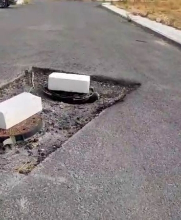 Çorlu’da rögar kapağını açık bırakıp gittiler, vatandaş kendi önlemini aldı